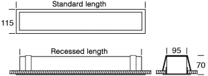 LIN100 Plaster Recess standard diagram